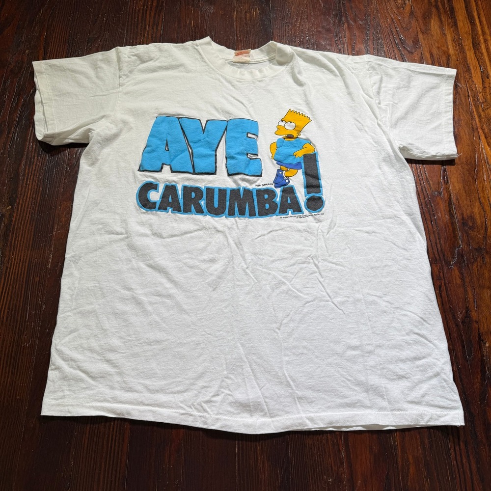 Vintage 1990 Simpsons Shirt Men 2XL Bart Simpson Single Stitch Puff 90s USA Made
